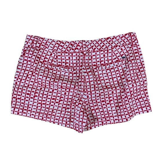 Vineyard Vines Red White Grid Shorts 6 Preppy Summer Resort Coastal Cotton Chic - Picture 3 of 3
